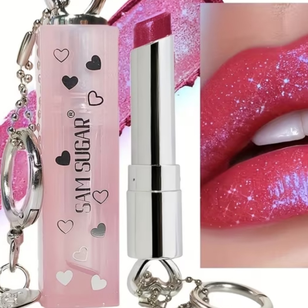 Sam Sugar Berry Shimmer Lipstick Keychain - Sparkling Berry Shade